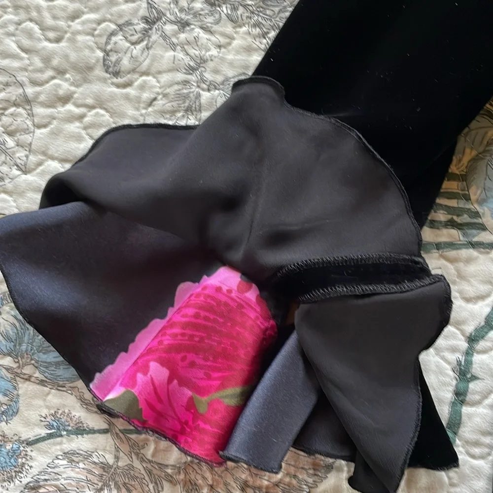 Black Velvet Ruffle Evening Jacket - Picture 8 of 11